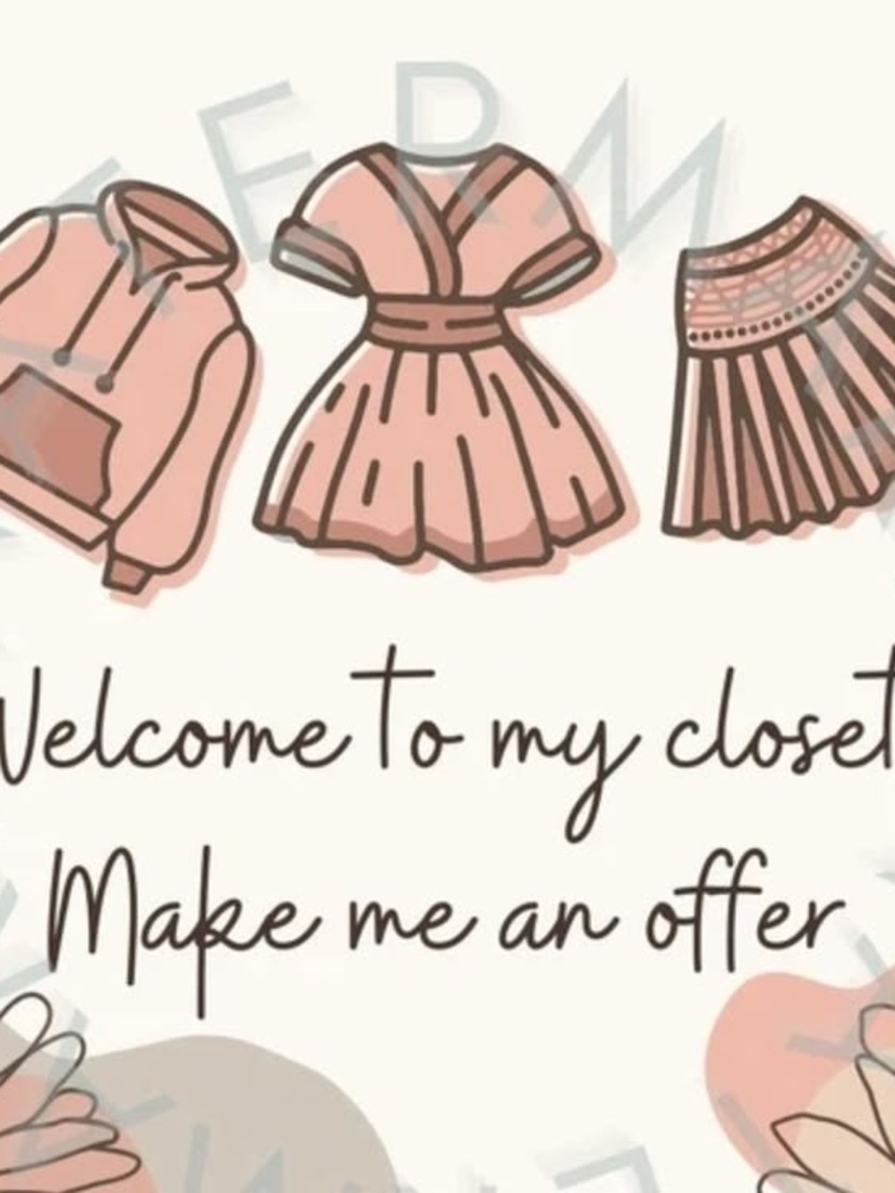 Closet Welcome Graphic - Blush Pink Fashion Icons